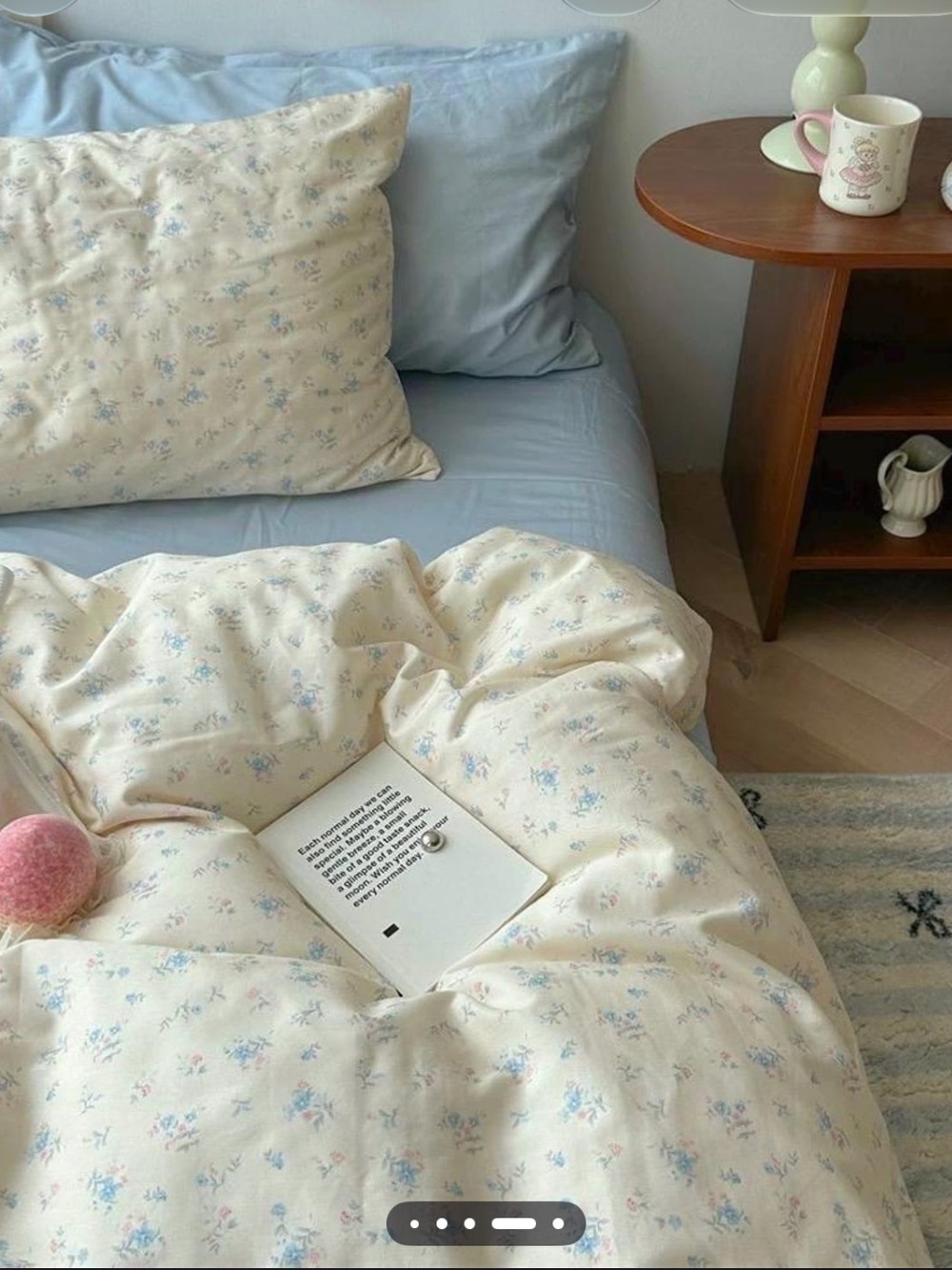 Floral Coquette Duvet Cover Set in Blue